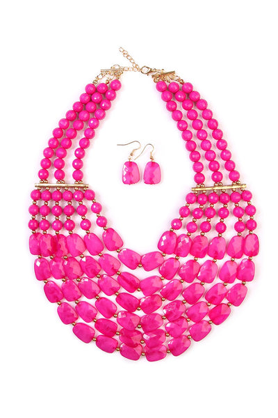 Beaded Statement Necklace Set