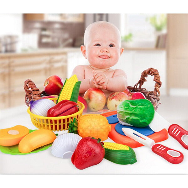 1Set Children Play House Toy Cut Fruit Plastic Vegetables  Educational Toys