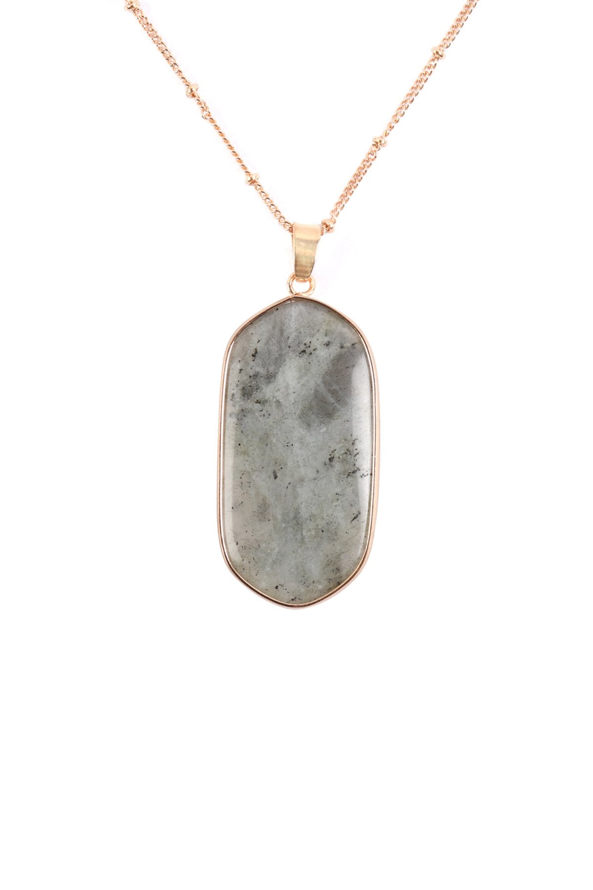 Hdn3184 - Stone Pendant Charm Necklace