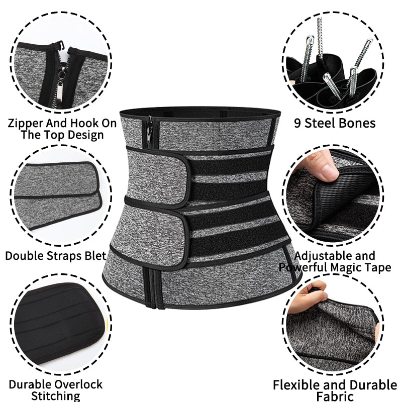 Neoprene Sauna Waist Trainer Corset Sweat Belt  Weight Loss Compression Trimmer