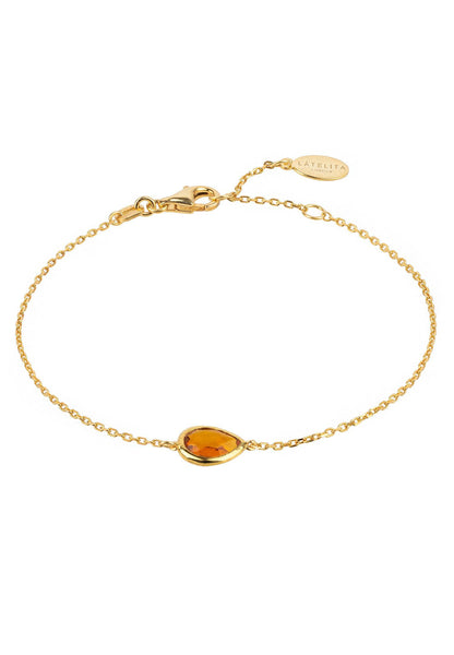 Pisa Mini Teardrop Bracelet Gold Citrine