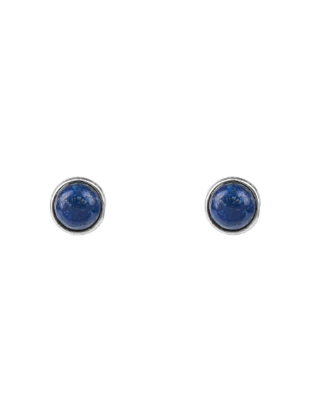 Petite Gemstone Silver Earrings Lapis Lazuli