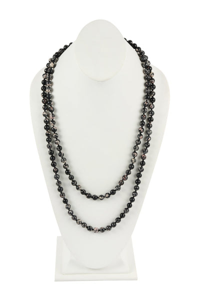 60 Inches Marble Beads Long Necklace