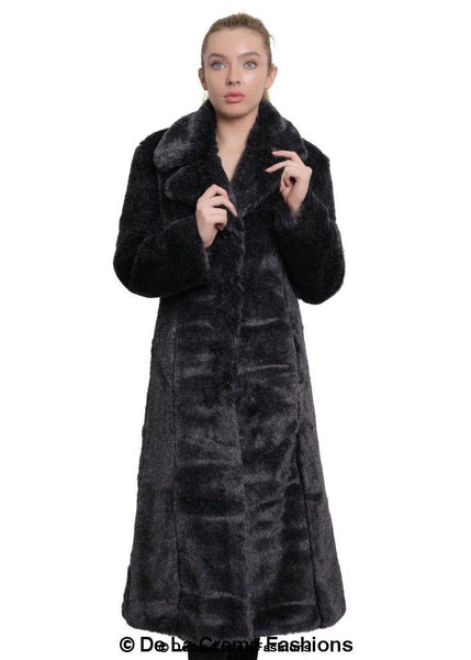 De La Creme - Womens Faux Fur Long Coat